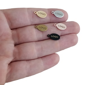7x11  mm Custom Laser Engraved Logo,Custom Logo Tag,Metal Jewelry Tags,Jewelry Logo Charms,Brass Tags,Jewelry Label Findings