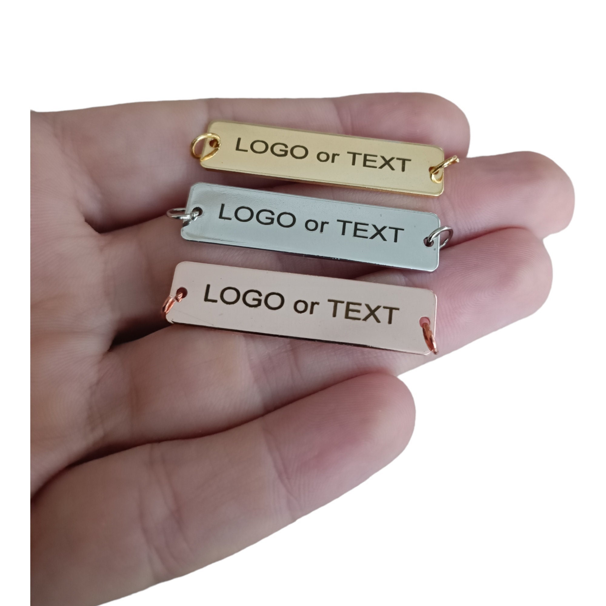 10x40 mm Custom Logo Rectangle Label Tag,Custom Clothing Metal Tag,Bag Metal Tag,Clothing Tags,Engraved Tag