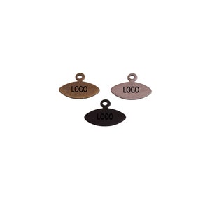10x5  mm Custom Laser Engraved Logo,Custom Logo Tag,Metal Jewelry Tags,Jewelry Logo Charms,Brass Tags,Jewelry Label Findings