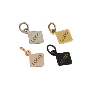7x7 mm Custom Laser Engraved Logo,Custom Logo Tag,Metal Jewelry Tags,Jewelry Logo Charms,Brass Tags,Jewelry Label Findings