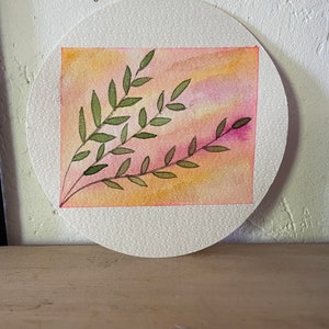 Carte aquarelle feuilles carte remerciement carte cadeau illustration à offrir