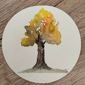 Carte aquarelle automne arbre carte de vœux illustration carte cadeau à offrir