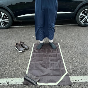 Portable Waterproof Prayer Mat with Elegant Envelope Pouch, Prayer rug for travel, Prayer mat with pouch, Eid Gift, Ramadan Gift, Mens Gift