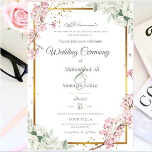 Muslim Wedding Invitation | Islamic Wedding invitation | Editable Template  | Downloadable | Printable