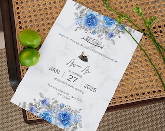 Ameen Ceremony Invitation | Ameen Invite | Ameen Mubarak Invitation | Bismillah Invitation | Editable Template  | Downloadable