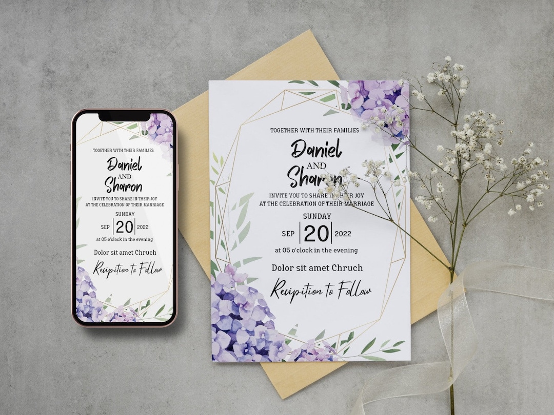 Unique Wedding Invitation Template - Etsy