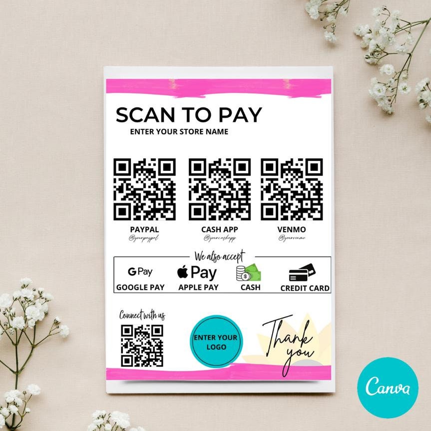 Printable Scan to Pay Sign Template Scan to Pay QR Code Etsy Canada Printable Scan to Pay Sign Template Scan to Pay QR Code Etsy Canada