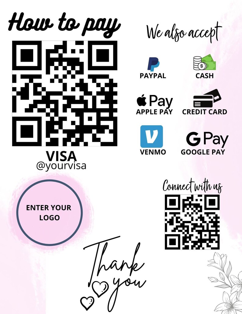 Printable Scan to Pay Sign Template Scan to Pay QR Code - Etsy