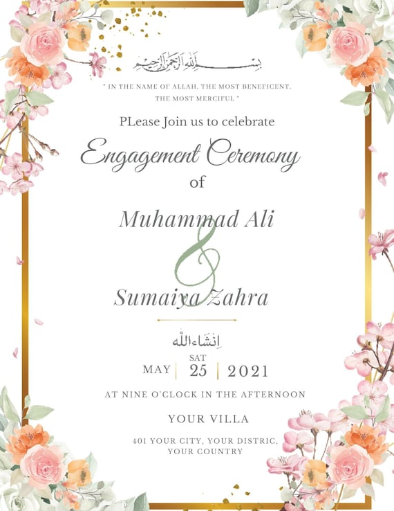 Elegant Engagement Invitation with majestic chandeliers, florals and  peacocks – SeeMyMarriage