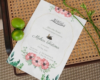 Ameen Ceremony Invitation | Ameen Invite | Ameen Mubarak Invitation | Bismillah Invitation | Editable Template  | Downloadable