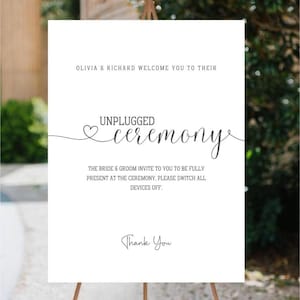 Printable Unplugged Ceremony Sign - Minimalist Design for an Unplugged ...
