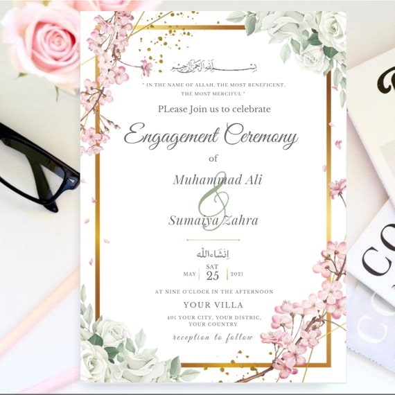 Free Engagement Invitation Card Maker with Name Editing - EasyInvite