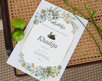 Ameen Ceremony Invitation | Ameen Invite | Ameen Mubarak Invitation | Bismillah Invitation | Editable Template  | Downloadable
