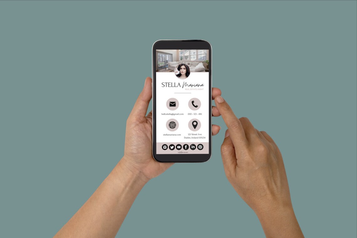 Digital Business Card Template Clickable Digital Business Etsy