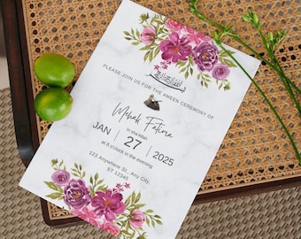 Ameen Ceremony Invitation | Ameen Invite | Ameen Mubarak Invitation | Bismillah Invitation | Editable Template  | Downloadable