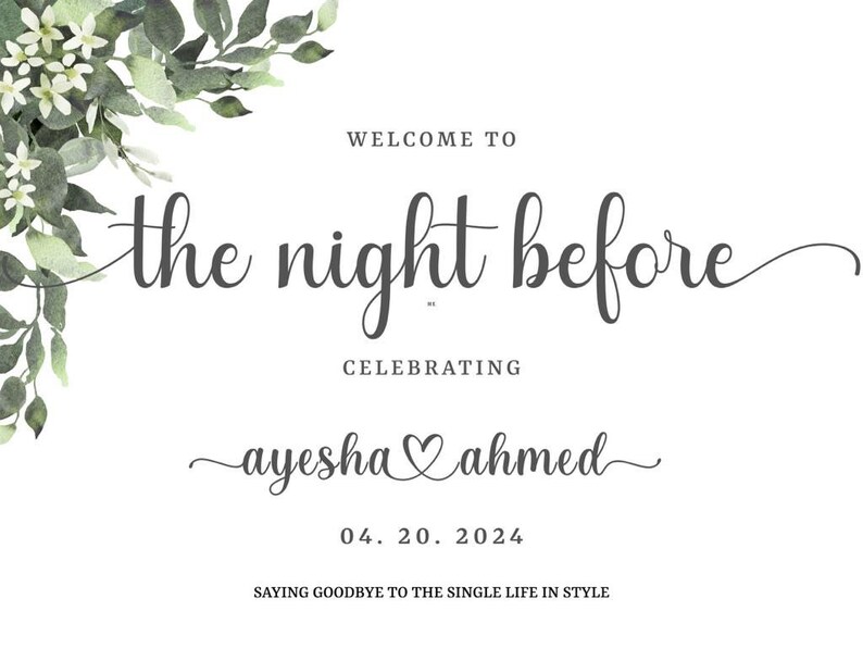 Printable the Night Before Wedding Sign Charming Rehearsal Dinner Sign