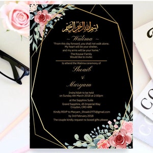 Valima Invitation Printable Walima Invitation Digital Valima Card Editable Walima Card