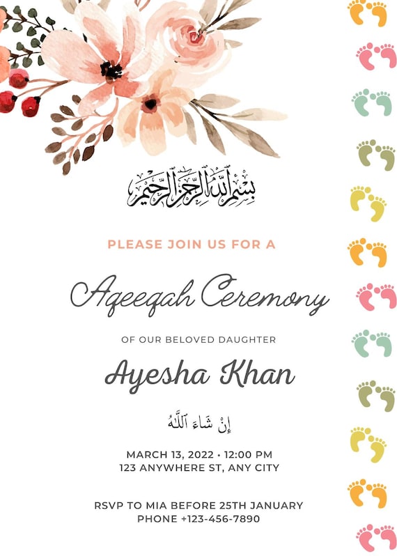 Aqeeqah Invitation Card Template Purchase Store micoope com gt Aqeeqah Invitation Card Template Purchase Store micoope com gt