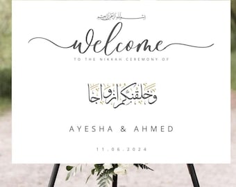 Islamic Wedding Welcome Sign, Nikkah Welcome Sign Muslim Wedding Sign Nikkah Sign Nikkah Decor Printable PW 26