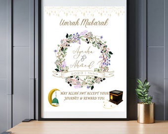 Personalized Umrah Mubarak Gift - Printable Custom Umrah Mubarak Gift - Create a Meaningful and Unique Gift for Umrah Journey