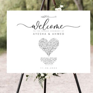 Islamic Wedding Welcome Sign, Nikkah Welcome Sign Muslim Wedding Sign Nikkah Sign Nikkah Decor Printable PW 21