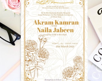 Nikkah Invitation Digital Muslim Wedding Invitation Nikkah Invite Template Nikah Card Printable