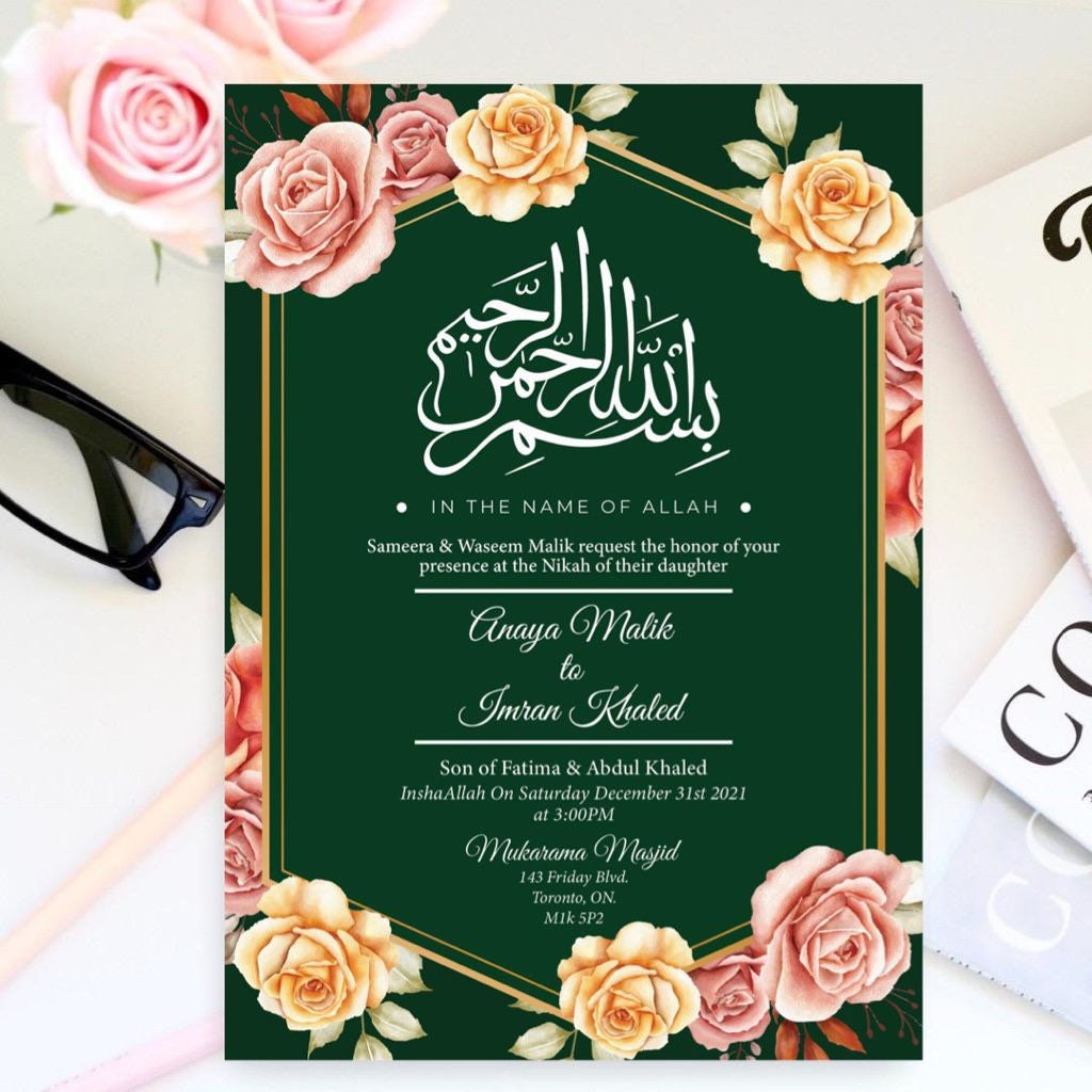 Nikkah Invitation Digital Muslim Wedding Invitation Nikkah Etsy Nikkah Invitation Digital Muslim Wedding Invitation Nikkah Etsy