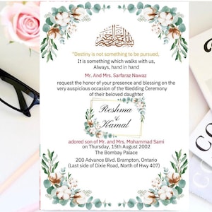 Muslim Wedding Invitation | Islamic Wedding invitation | Editable Template  | Downloadable | Printable 9