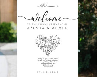 Islamitische bruiloft welkom teken - Surah Rum vers 21 bruiloft teken - islamitische bruiloft welkom teken - Nikkah teken - Nikkah decor - afdrukbare PW 19