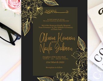 Nikkah Invitation Digital Muslim Wedding Invitation Nikkah Invite Template Nikah Card Printable