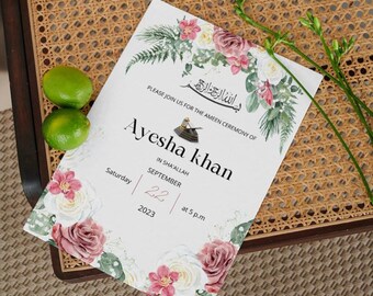 Ameen Ceremony Invitation | Ameen Invite | Ameen Mubarak Invitation | Bismillah Invitation | Editable Template  | Downloadable