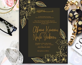 Valima Invitation Printable Walima Invitation Digital Valima Card Editable Walima Card