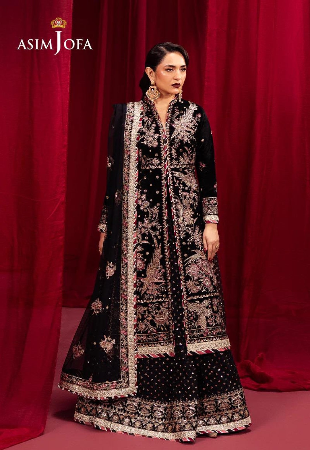 Pakistani Indian Style Dusty Mauve Embroidered Net Formal Shalwar Kameez