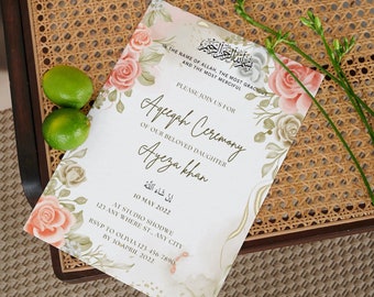 Aqiqah Invitation | Aqiqah evite | Aqeeqah invitation | Editable Template  | Downloadable | Printable Aqeeqah invite 6