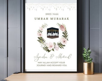 Regalo Umrah Mubarak personalizzato - Regalo Umrah Mubarak personalizzato stampabile - Crea un regalo significativo e unico per il viaggio di Umrah