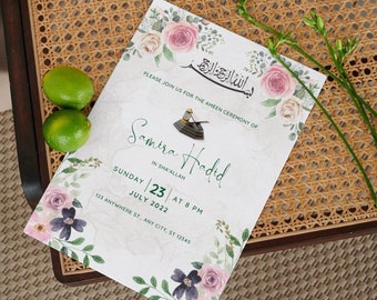 Ameen Ceremony Invitation | Ameen Invite | Ameen Mubarak Invitation | Bismillah Invitation | Editable Template  | Downloadable