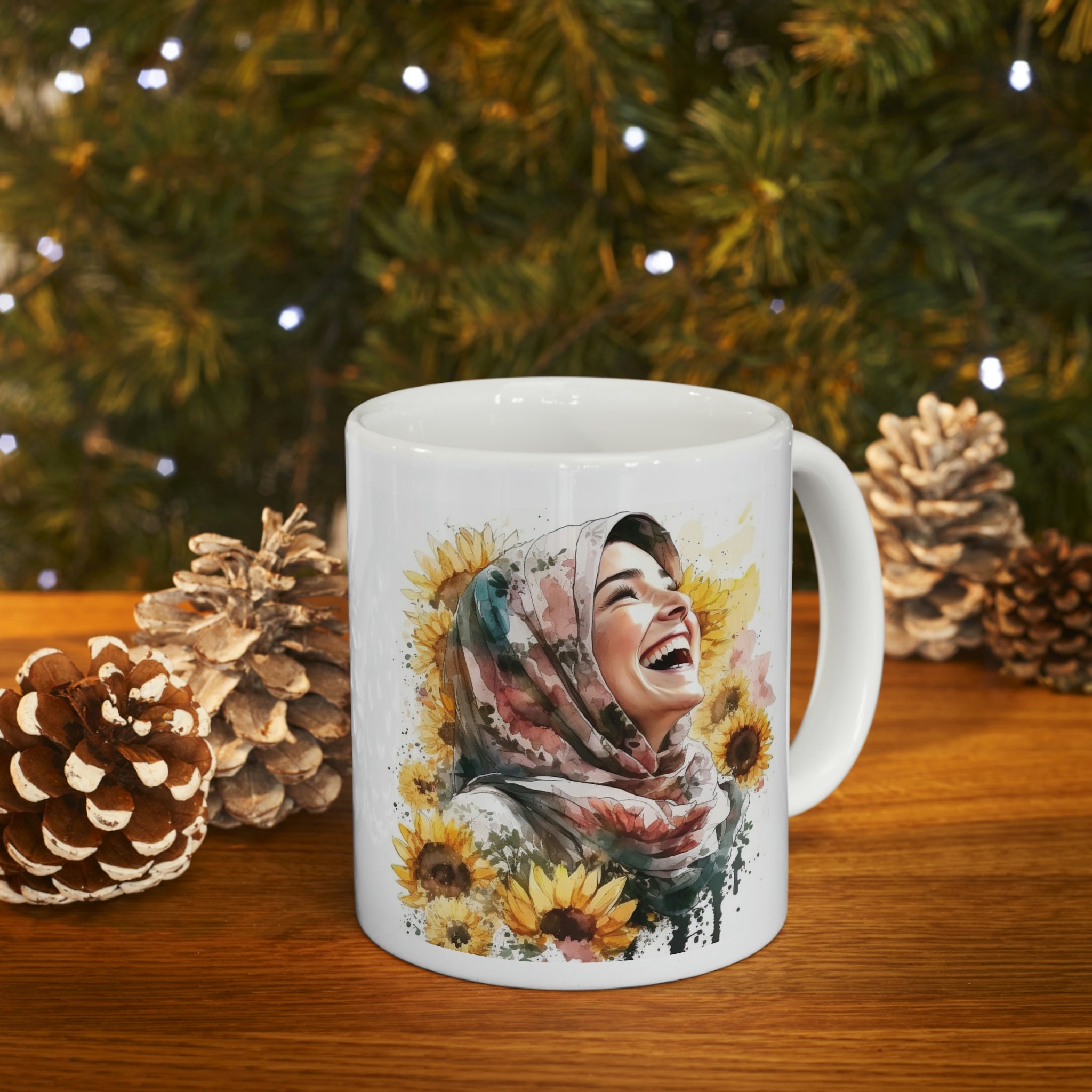 Customized Floral Hijab Girl Mug Ceramic Mug Muslim Girl Etsy