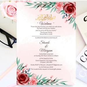 Valima Invitation Printable Walima Invitation Digital Valima Card Editable Walima Card