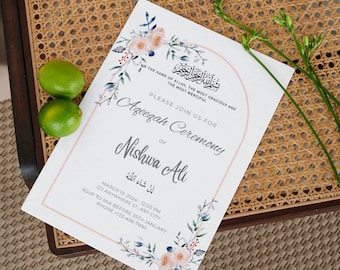 Aqiqah Invitation | Aqiqah evite | Aqeeqah invitation | Editable Template  | Downloadable | Printable Aqeeqah invite 7