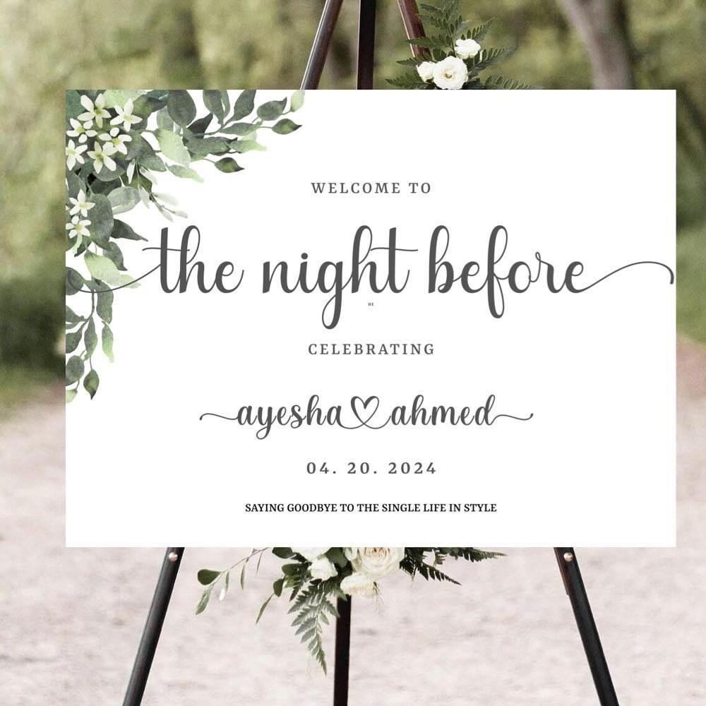 Printable the Night Before Wedding Sign Charming Rehearsal Dinner Sign