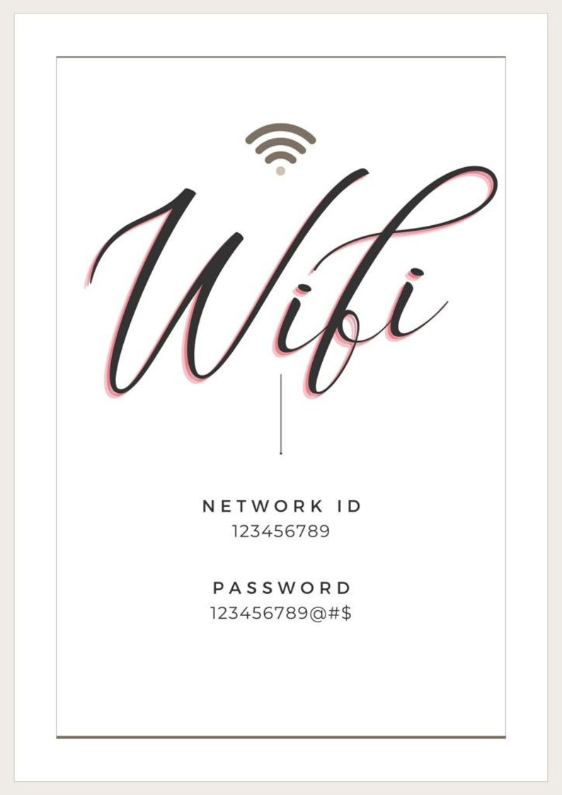 Editable Wifi Password Sign Printable And Instant Download Etsy