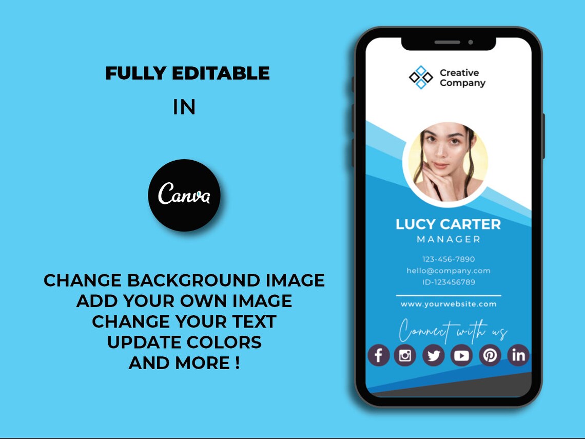 Digital Business Card Template Clickable Digital Business Etsy