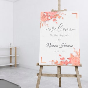 Aqiqah Welcome Sign | Aqiqah Welcome Sign | Aqeeqah Welcome Sign | Editable Template  | Downloadable | Printable