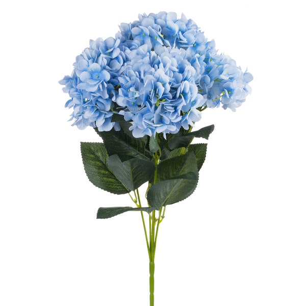 Enova Floral Artificial Faux Hydrangea Flower Bush, Fake Flower Bush, Silk Hydrangea Stem, Faux Flower Bush, Artificial Hydrangea Stem