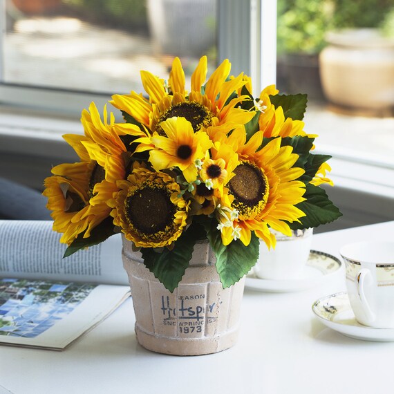 Silk sunflower arrangements deals