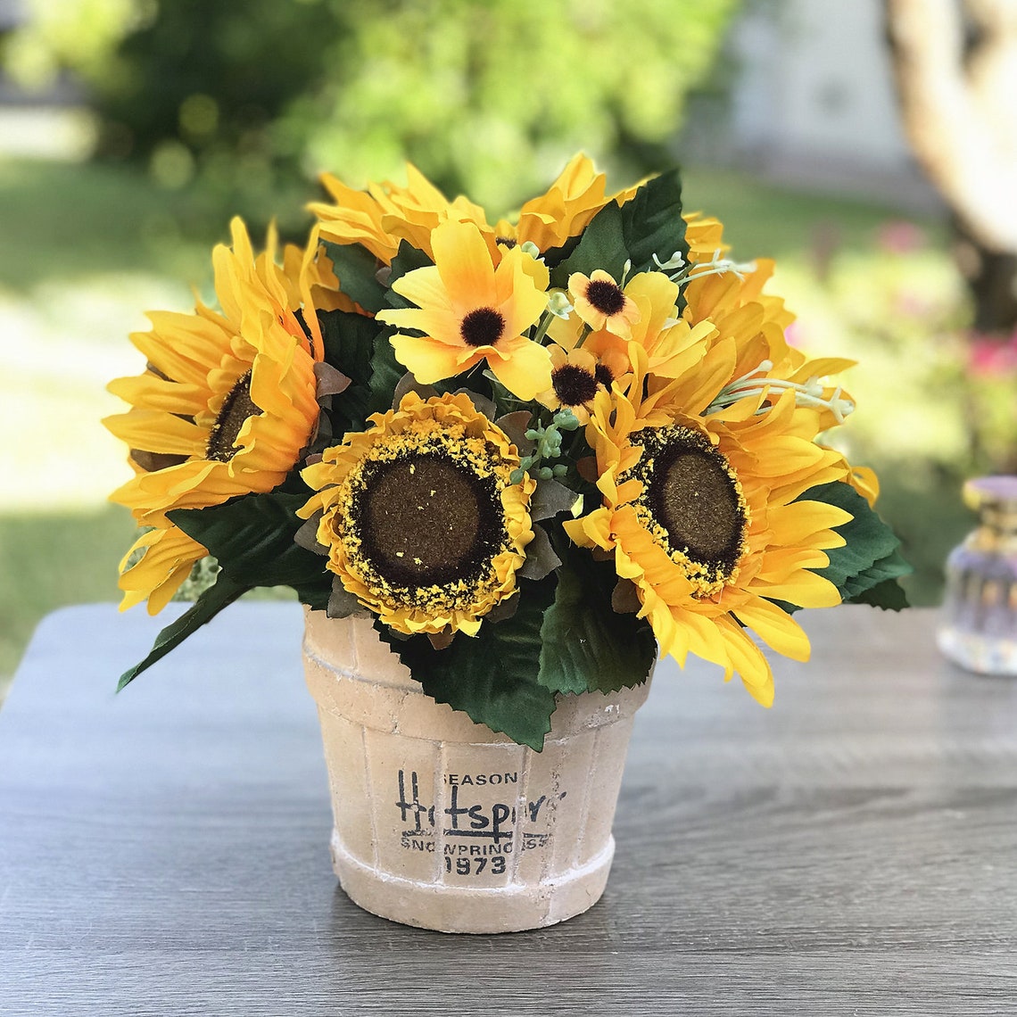 Enova Floral Mixed Artificial Sunflower Arrangement in Pot Etsy