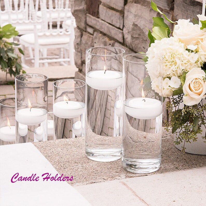 Clear Glass Cylinder Vase 4 inches Diameter and Different Height for Wedding Centerpieces, Home Office décor, Round Vase for Flowers image 9