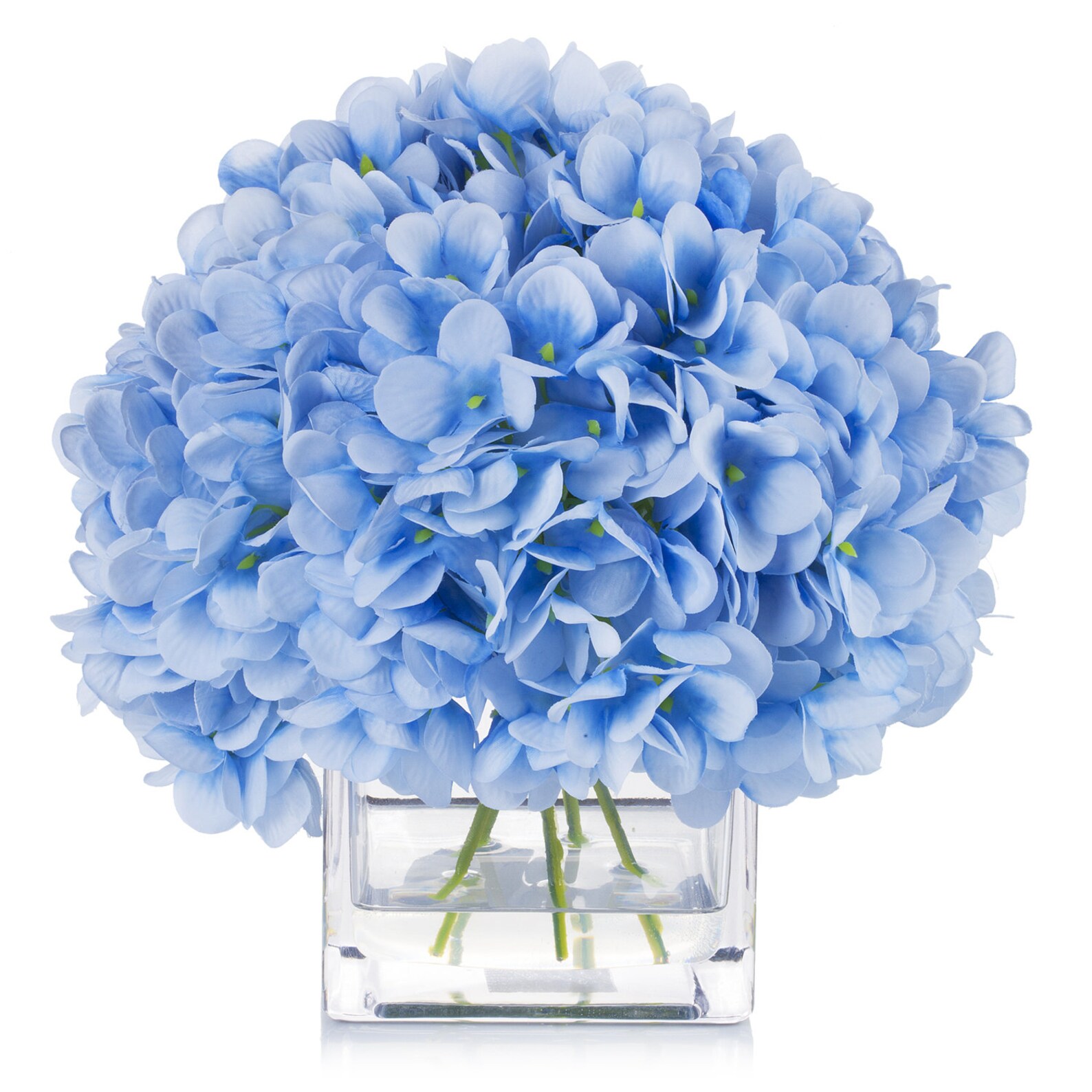 Silk Hydrangea Flower in Glass Vase With Faux Water Etsy