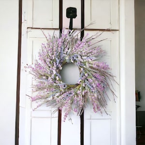 24’’ Mixed Wildflower Spring Summer Artificial Silk Wreath for Front Door Home Wall Wedding Festival Farmhouse Holiday Decor