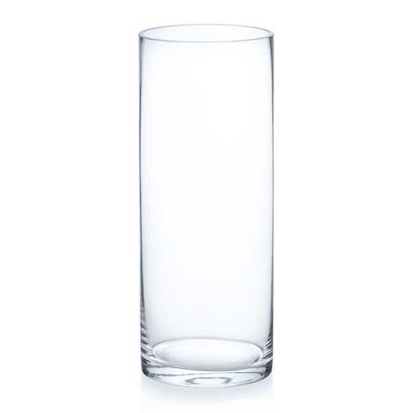 Clear Glass Cylinder Vase 4 inches Diameter and Different Height for Wedding Centerpieces, Home Office décor, Round Vase for Flowers